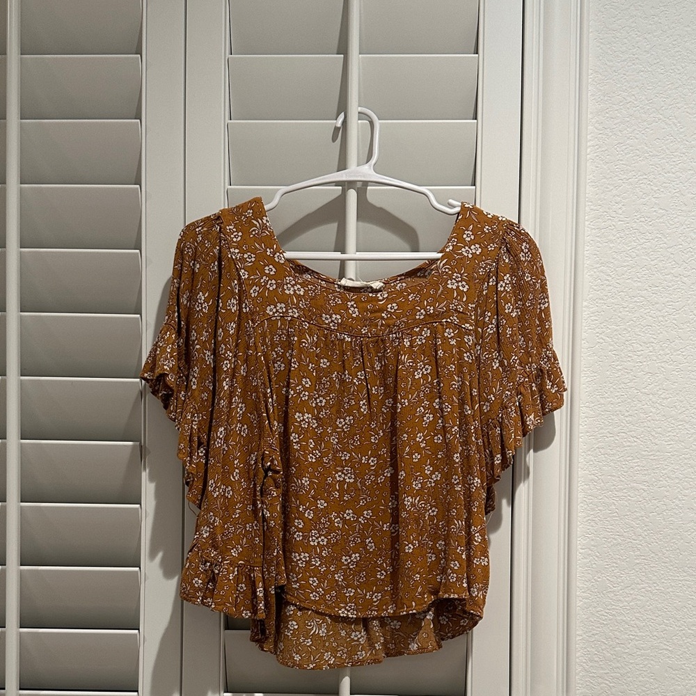 Millibon Floral Mustard Blouse